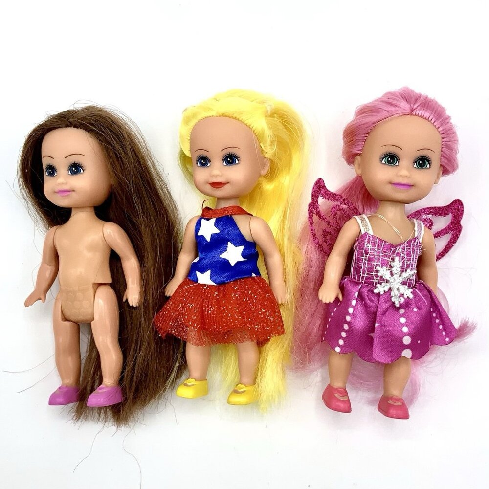LOT of 3 Sparkle Girlz Little Friends 4" Mini Dolls Figures ZURU Funville Outfit